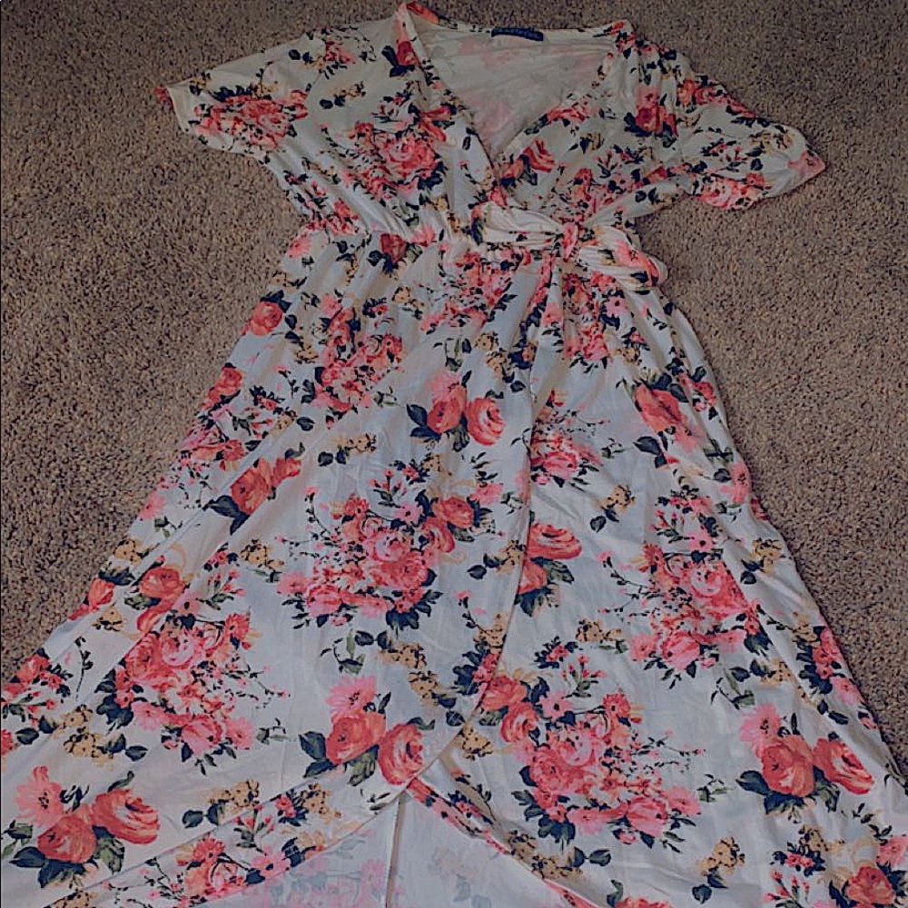Floral wrap dress